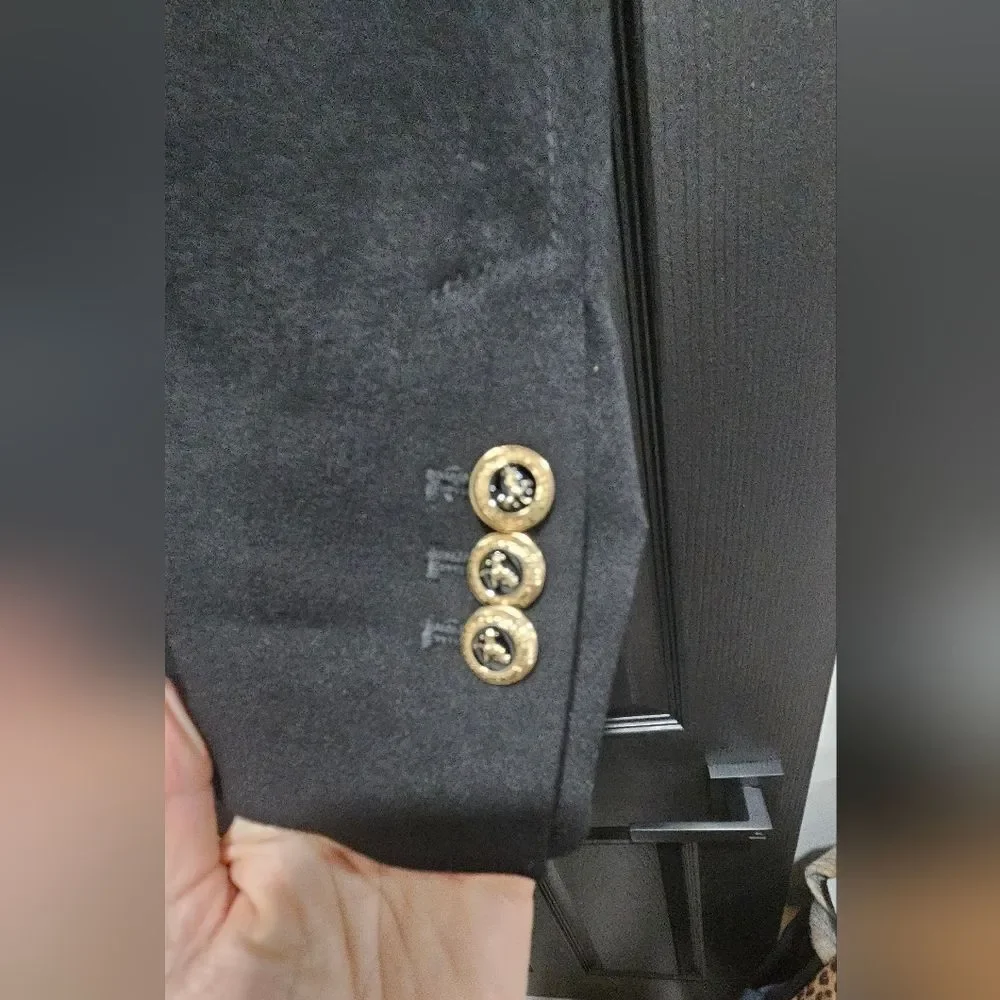 Zara Black Blazer with Gold Buttons